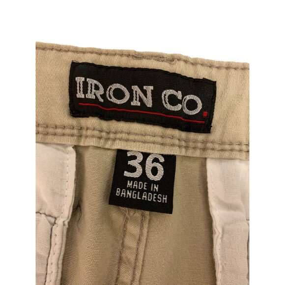 Iron Co. Mens Cargo Shorts 36 Beige - Perfect for Storing Snacks & Secrets - Picture 3 of 9
